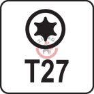 Rátűzőkulcs 1/2" T27 100mm
