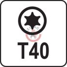 Rátűzőkulcs 1/2" T40 100mm