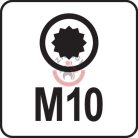 Rátűzőkulcs SPLINE 1/2" M10 100mm