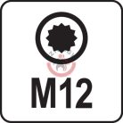 Rátűzőkulcs SPLINE 1/2" M12 100mm