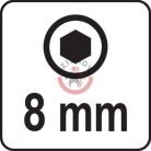Rátűzőkulcs 1/2" IMBUSZ(HEX) 8mm 100mm