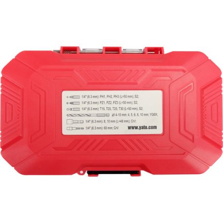 Vegyes szerszámkészlet 1/4", PZ/TX/PH, 4-10mm, 18db-os