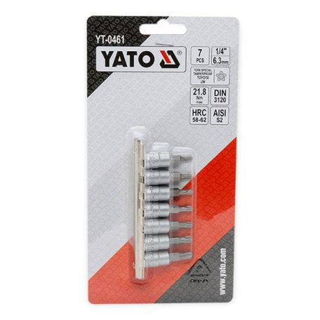 Torx bithegy készlet dugófejjel 1/4" speciál 7 részes (TS10-15-20-25-27-30-40)