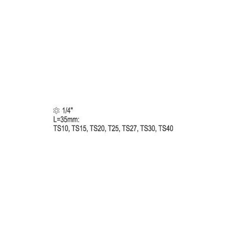 Torx bithegy készlet dugófejjel 1/4" speciál 7 részes (TS10-15-20-25-27-30-40)