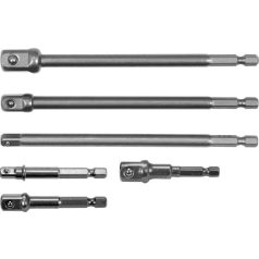   6 részes dugókulcs adapter klt., 1/4"-3/8"-1/2 "