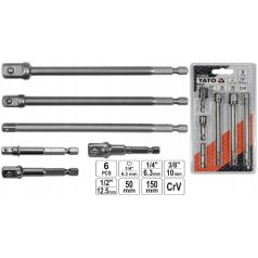   6 részes dugókulcs adapter klt., 1/4"-3/8"-1/2 "