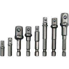   Dugókulcs adapter készlet 8 részes 1/4" Hex -> 1/4", 3/8", 1/2" négyszög CrV