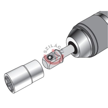Adapter készlet SDS+ról négyszögre 1/4", 3/8", 1/2"