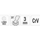 Gömbfejű imbuszkulcs 3,0 mm / 20 x 100 mm CrV
