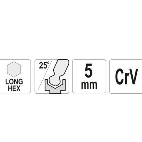 Gömbfejű imbuszkulcs 5,0 mm / 27 x 116 mm CrV