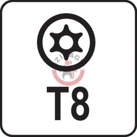 Torx kulcs, biztonsági(furatos) T8 "T" markolattal