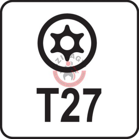 Torx kulcs, biztonsági(furatos) T27 "T" markolattal