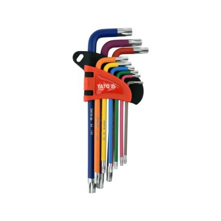 Hosszú Torx kulcs készlet 9 részes T10 - T50 S2 színezett