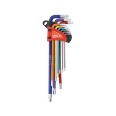   Torx kulcskészlet, színezett, hosszított 9 részes (T10-T50)