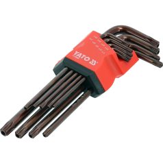   Torx kulcs készlet 9 részes, biztonsági(furatos), hosszított T10-T50