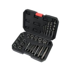   Roncsolt-, törtcsavar kiszedő és fúró készlet 26 részes 3/8"