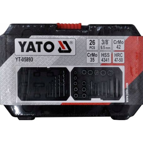 Roncsolt-, törtcsavar kiszedő és fúró készlet 26 részes 3/8"