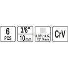 Olajleeresztő kulcs készlet 3/8", 6 részes