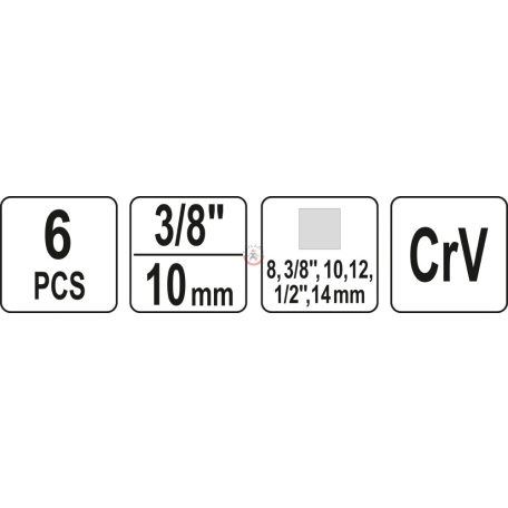 Olajleeresztő kulcs készlet 3/8", 6 részes