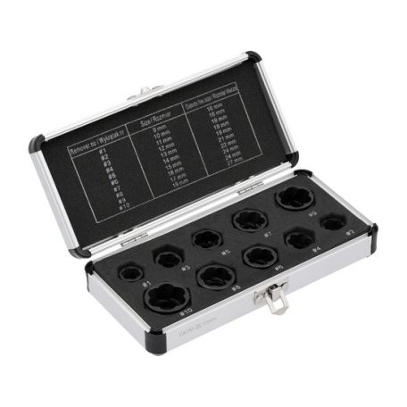 Sérült csavar kiszedő dugókulcs készlet 10 részes, rövidített 9-19 mm