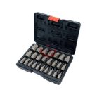 Törtcsavar kiszedő készlet 25 részes (belső torx, imbusz és spline csavarokhoz)