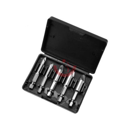 Törtcsavar kiszedő készlet 5 részes bitbefogás