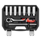 Lengéscsillapító kulcs készlet 1/2" 19 részes