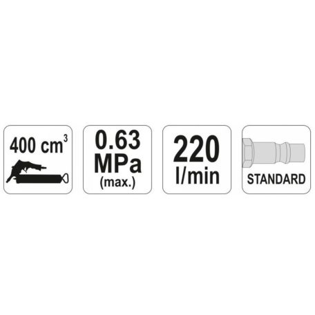 Pneumatikus kézi zsírzó 400 cm3 6-28 MPa