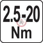 Nyomatékkulcs 1/4" 2.5-20Nm