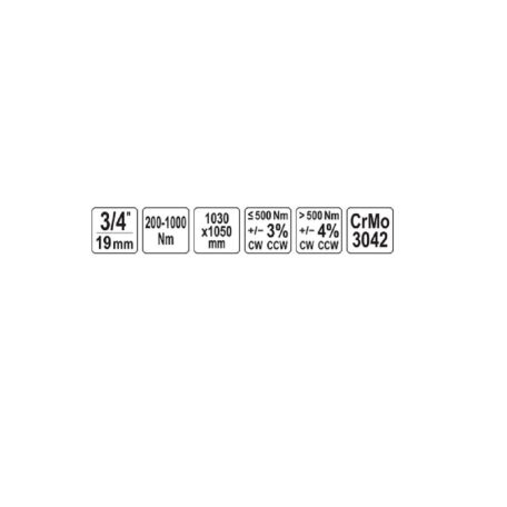 Nyomatékkulcs 3/4", 200-1000 Nm
