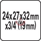 Kereszt kulcs 24x27x32mm x 3/4"