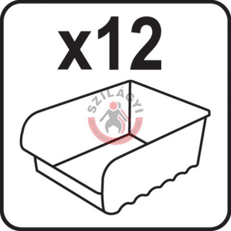 Műanyag szortiment 490x420x115 mm 12 rekesz