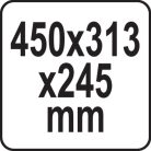Műanyag hordozható tárolódoboz 450x313x245 mm