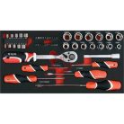 Gurulós szerszámos koffer 3 részes 2 fiókos szerszámokkal