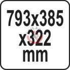 Kerekes szerszámosláda szorító sínnel 793x385x322mm