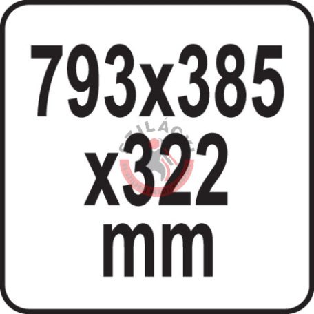 Kerekes szerszámosláda szorító sínnel 793x385x322mm