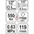 Légkulcs alu házas 1/2" 550Nm