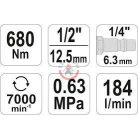 Légkulcs 1/2" 680Nm