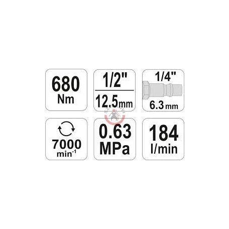 Légkulcs 1/2" 680Nm