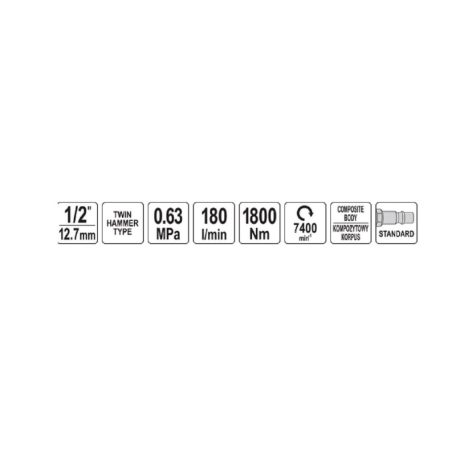 Légkulcs 1/2" 1800 Nm