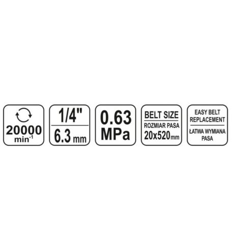 Pneumatikus szalagcsiszoló 20x520 mm