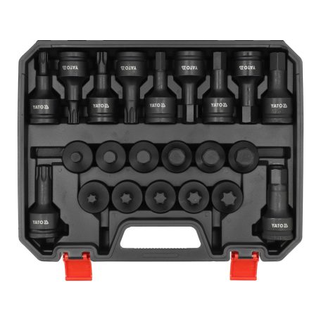 Ütvecsavarozó dugókulcs fej-készlet Torx / Imbusz 3/8" 22 részes