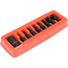 Gépi spline bit készlet 9 részes 1/2" M6-M18 mm dugókulcs adapterrel
