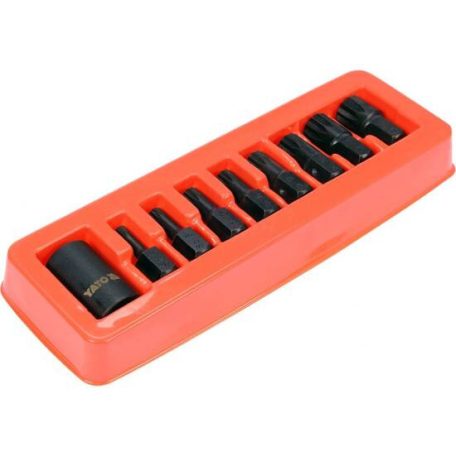 Gépi spline bit készlet 9 részes 1/2" M6-M18 mm dugókulcs adapterrel