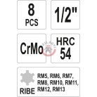 Gépi RIBE kulcs készlet 1/2" 8 részes RM5-13