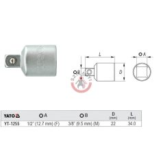 Átalakító 1/2"-ról 3/8"-ra