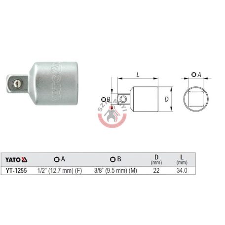 Átalakító 1/2"-ról 3/8"-ra