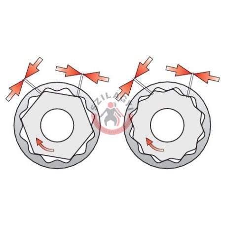 Dugókulcs hosszított 12szögű 11mm 1/2"