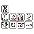 Dugókulcs készlet 1/4" 38 részes