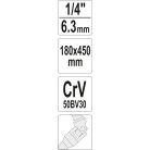 T-alakú hajtókar csuklós 1/4" 450 mm CrV